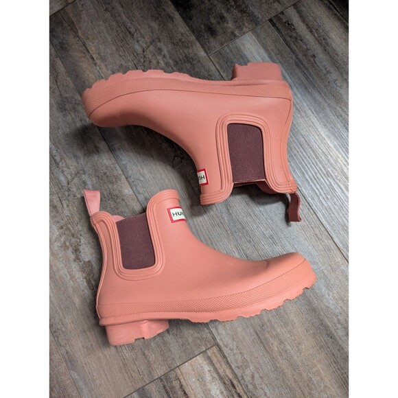 Hunter Original Chelsea Rain Boot Women's Size 5 Red Flurry - Picture 3 of 4